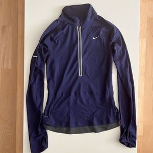 Nike DRI-FIT long sleeve running shirt with zip collar